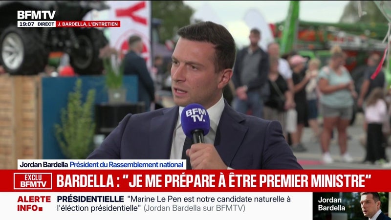 Candidature de Marine Le Pen: "Ce que je peux ressentir n'a aucun intérêt", affirme Jordan Bardella