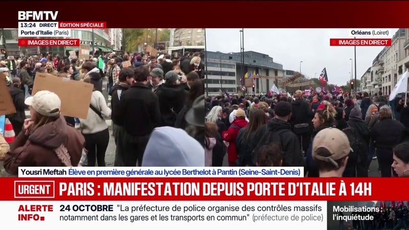 "On n'a pas d'avancée concrète sur les revendications", déplore Yousri Meftah, élève au lycée Berthelot à Pantin