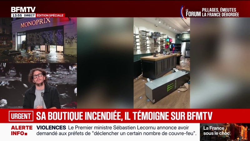 17 octobre: "Je comprends la colère [...] mais en venant taper des commerces, je n'ai pas l'impression qu'on s'adresse à l'État", déplore ce commerçant