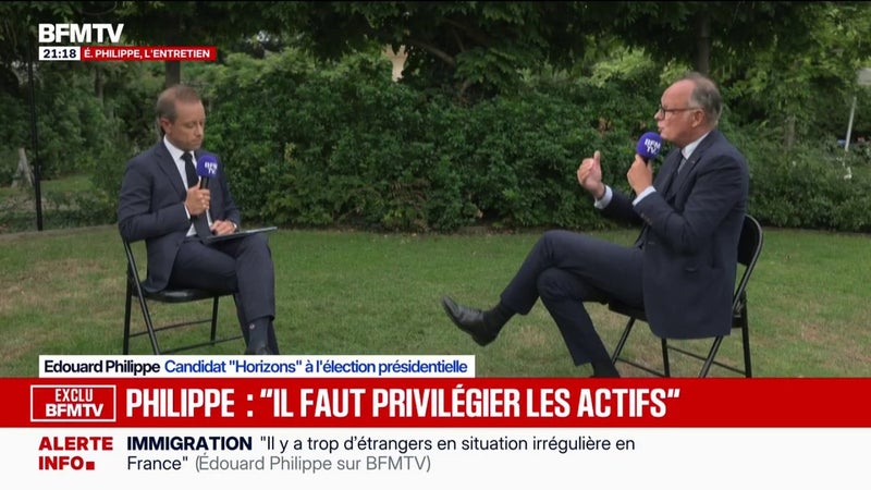 "Je pense qu'on peut faire baisser le taux de chômage", déclare Édouard Philippe, candidat "Horizons" à l'élection présidentielle