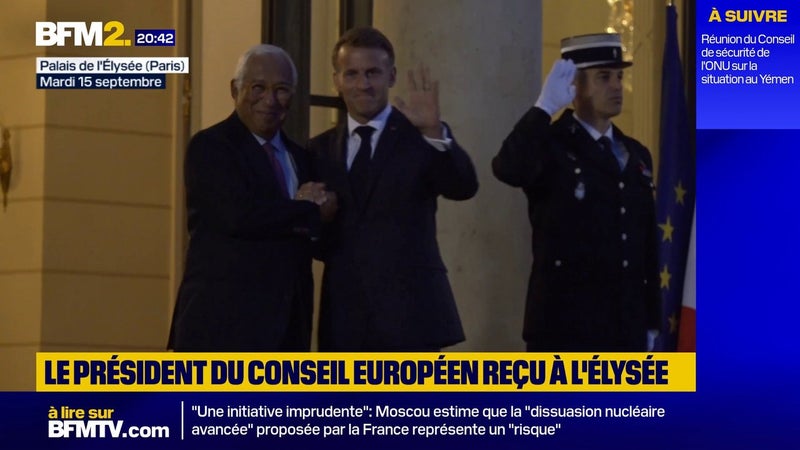 Guerre en Ukraine, défense européenne... Emmanuel Macron reçoit le président du Conseil européen