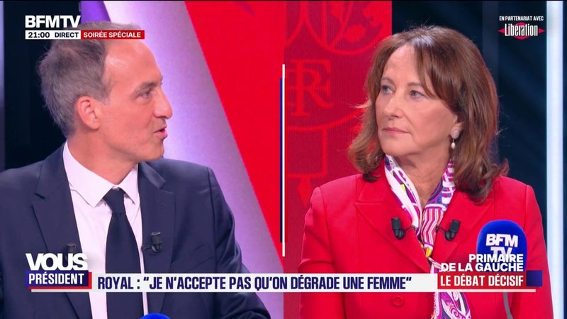 "Il n'y avait aucune connotation sexiste":Raphaël Glucksmann se justifie après avoir accusé, dans une vidéo sortie sur les réseaux sociaux, Ségolène Royal d'avoir fait "la danse du ventre à Emmanuel Macron"