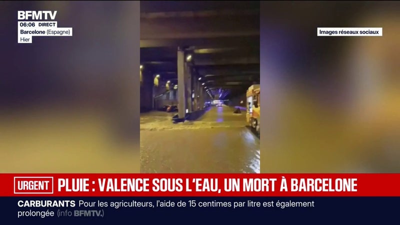 Espagne: un mort après de fortes pluies près de Barcelone