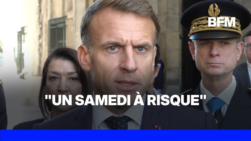 Manifestations: "On sait que samedi prochain est encore un samedi à risque", déclare Emmanuel Macron