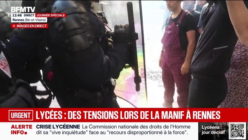 Colère lycéenne: des affrontements en cours à Rennes