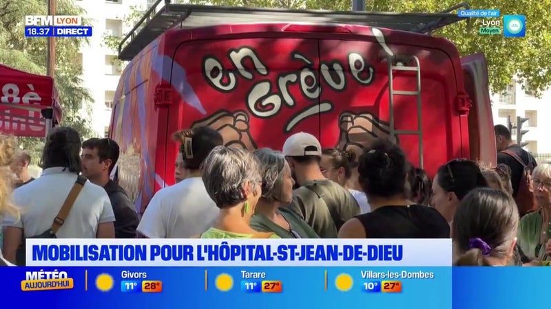 Manifestation des salariés de l'hôpital Saint-Jean-de-Dieu ce mardi