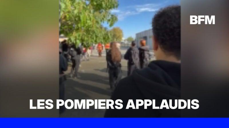 Mobilisation lycéenne: à Pau, les élèves ont applaudi les pompiers venus éteindre un feu
